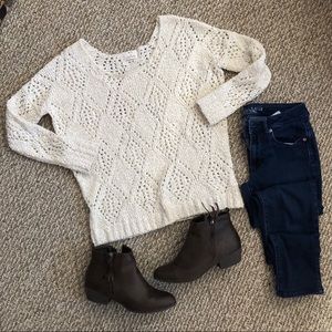 URBAN OUTFITTERS | Cream Open Knit Sweater